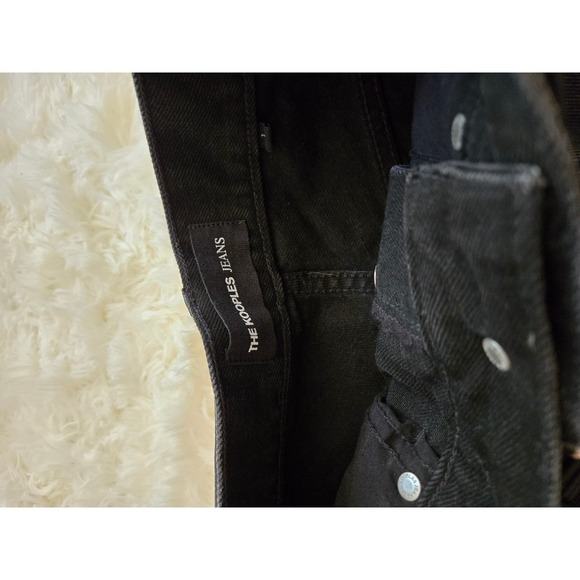 $225 The Kooples Black Wash Denim Shorts with Grommet Belt‎ Distressed - Picture 6 of 9